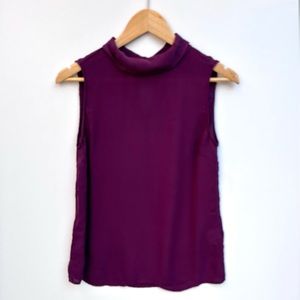 Joie 100% silk burgundy top shirt size medium Blouse